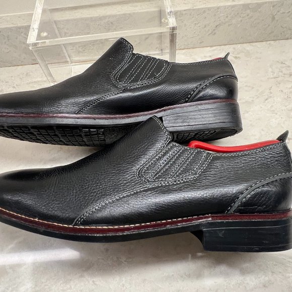 SANDRO pebbled black leather dress shoes men size 9 1/2 comfort soft gel soles main image 6